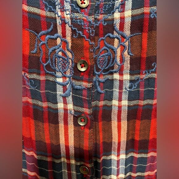 Free People Women's Magical Plaid Buttondown Top - Picture 7 of 10